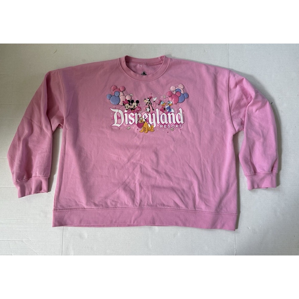 Disney Parks Disneyland Resort Pink Sweatshirt Long Sleeve Pullover Size XL